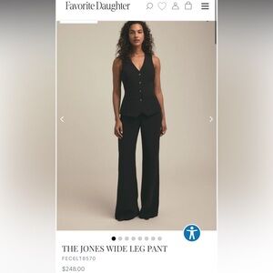 Favorite Daughter The Jones Wide Leg Pant Black